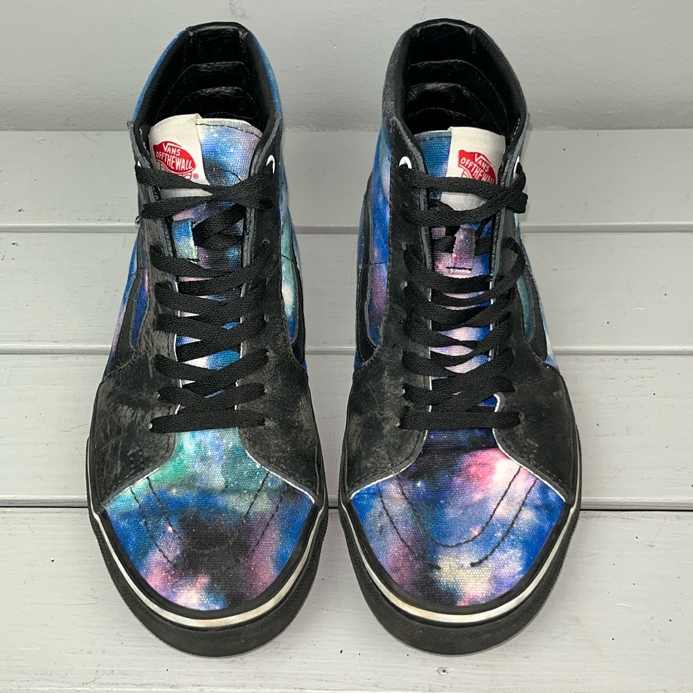 Vans Off The Wall Men’s Galaxy Hi Top Pop Cush Cosmic Print Canvas Sneaker Sz 10